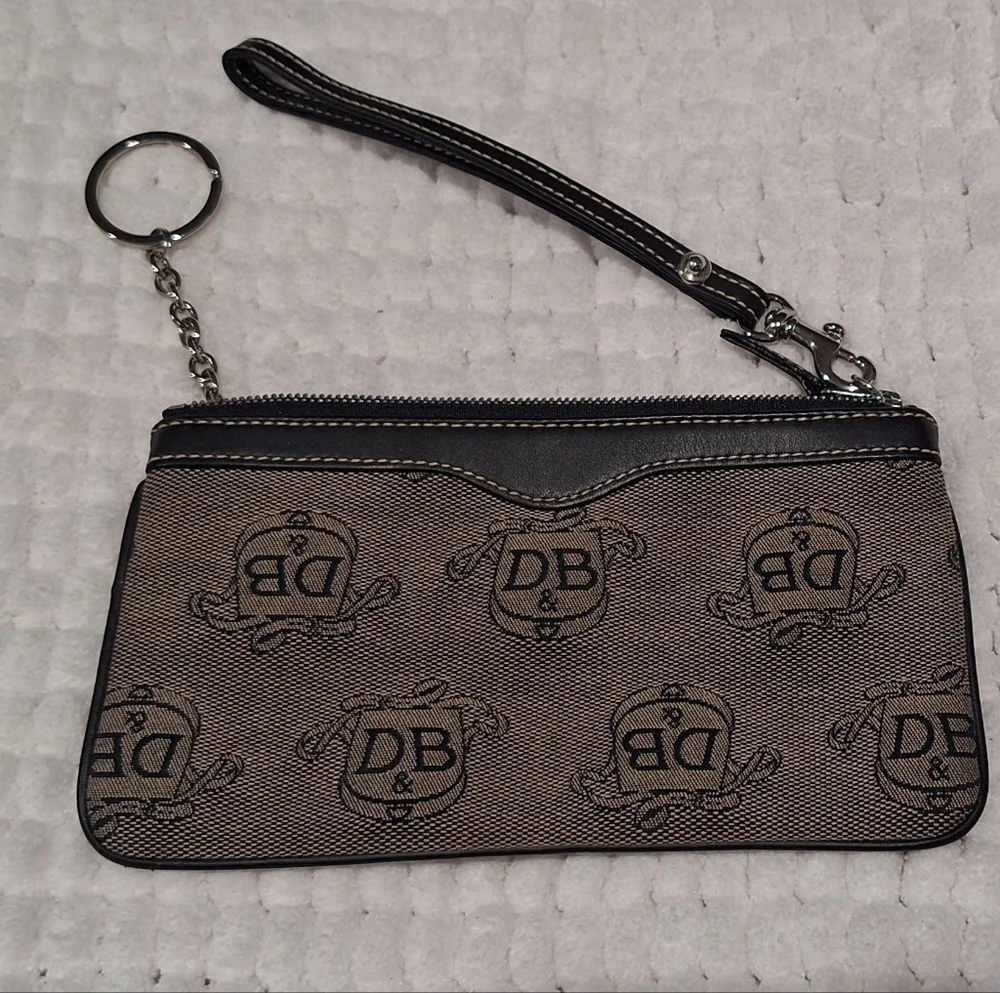 Dooney & Bourke Donegal Crest Monogram Domed wristlet